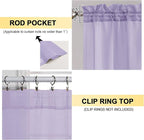 OVZME Lavender Sheer Curtains 54 Inches Long 2 Panels - Soft Light Filtering Window Sheer Panels for Living Room/Bedroom, Top Dual Rod Pocket, 1 Pair, Each 42Wx54L Inches