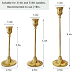 12PCS Brass Candlestick Holders Gold Candle Holders Taper Candles Holders Decorative for Thanksgiving Day Christmas Dinning Wedding Party Anniversary Home Decor.