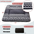 MAXYOYO Japanese Floor Futon Mattress - Thicken Sleeping Pad, Roll Up Floor Lounger Bed for Camping, Guest Room - Thick, Soft and Comfortable, Black Stripe, Full Size