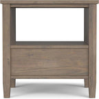 SIMPLIHOME Ela SOLID WOOD 20 inch Wide Rectangle Transitional End Table in Smoky Brown for the Living Room and Bedroom
