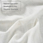 Neutral Linen Semi Sheer Curtains 108 Inches Long, Cream Textured Light Filtering Drapes for Living Room, Modern Farmhouse Window Decor, Floor to Ceiling Pinch Pleat Curtain with Hooks
