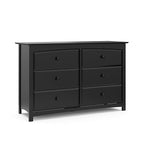 Storkcraft Kenton 6 Drawer Double Dresser (Black) – Dresser for Kids Bedroom, Nursery Dresser Organizer, Chest of Drawers for Bedroom with 6 Drawers, Universal Design for Children’s Bedroom