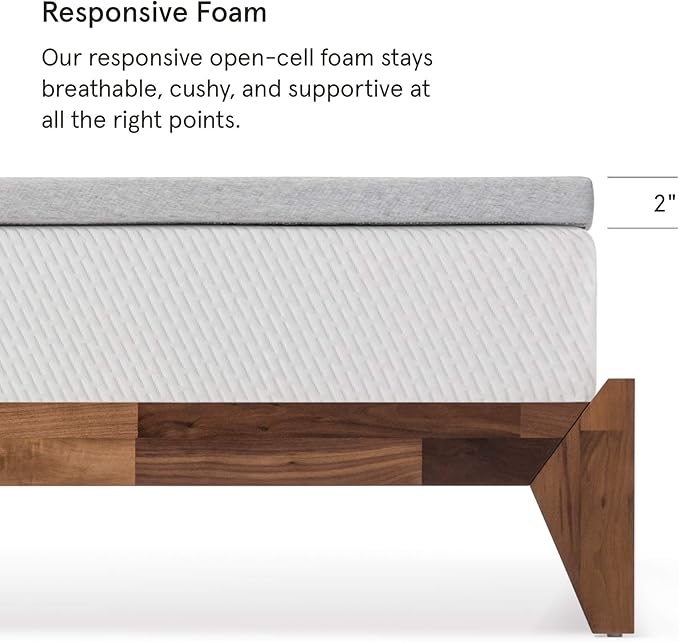 Tuft & Needle Mattress Topper, Twin Size, 2 inches of our Breathable, Supportive Adaptive Foam, Luxe Gray Cover, CertiPUR-US and Greenguard Gold Certified