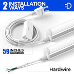 Barrina T5 LED Ceiling Light Fixtures, 2FT, 5000K (Daylight White), 1100LM, 10W, Corded Electric with Built-in ON/Off Switch, Linkable LED Shop Lights for Garage, Workshop, ETL Listed, 6 Packs