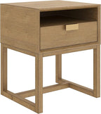 Nathan James Luke Modern Nightstand Side Accent or End Table with Storage Drawer, 1, Light Brown