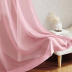 NICETOWN Pink Sheer Curtains 2 Panels for Girls Room, Grommet Voile Sheer Window Treatments Airy & Elegant Light Filtering Drapes for Bedroom, W54 x L84, 2 Panels