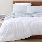 LANE LINEN 100% Organic Cotton Full Sheets Set Soft & Comfy Percale Long Staple Soft Bedding Breathable Fully Elasticized Mercerized Printed Cotton Full Size Set - Polka Dot