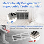 4x8 Inches Heavy Duty Walkable Floor Register - Easy Adjust Air Supply Lever Decorative Floor Vent Covers, Boston Design Vent Covers for Home - Satin Nickel