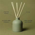 Craft & Kin Christmas Reed Diffuser for Home & Bathroom – White Birch & Cedar Holiday Reed Diffuser Set with Fragrance Sticks, Long-Lasting Alcohol-Free Winter Scent, Earthenware Collection, 6.7oz