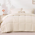 Love's cabin King Size Comforter Set Beige, 7 Pieces King Bed in a Bag, All Season Bedding Sets with 1 Comforter, 1 Flat Sheet, 1 Fitted Sheet, 2 Pillowcase and 2 Pillow Sham