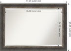 Amanti Art Brown Bathroom Mirror for Over Sink, 29x41 Bark Rustic Char Rectangle Vanity Mirror, Large Country Rustic Frame, Hangs Horizonally and Vertically, Bathroom Wall Decor, Beveled Edge