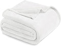 Exclusivo Mezcla Fleece Blanket Twin Size for Bed, Super Soft and Warm, All Season Use, Cozy, Plush, Lightweight, 90x66 Inches, Pure White