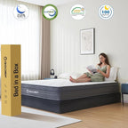 Queen Mattress 12 Inch, Hybrid Memory Foam Mattress in a Box | Pocket Spring + Zoned Support | Soft and Comfortable, Pressure Relief, Medium Firmness, CertiPUR-US Certified