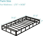 7 Inch Twin Box Spring Bed Base, Low Profile Metal Boxspring Twin with Fabric Cover, 2000 Lbs Max Weight Capacity Mattress Foundation, Noise-Free, Easy Assembly