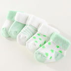 Unisex Baby Terry Socks 5-Pack for Baby boy and girl 0-12 Months Warm Cotton Socks