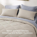 Bedsure Queen Comforter Set - 7 Pieces Reversible Beige Bedding, Queen Size Bed Set for All Seasons, Bed in a Bag with Down Alternative Comforter, Sheets, Pillowcases & Shams