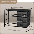 Sorbus Dresser with 8 Faux Wood Drawers - Chest Organizer Unit with Steel Frame Wood Top & Handle Easy Pull Fabric Bins for Clothes - Large Storage Furniture for Bedroom Hallway, Living Room & Closet