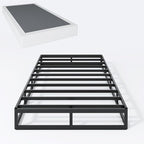 Box Spring Twin XL 7 Inch Metal Box Springs Twin XL Size Basics Bed Base, Mattress Foundation,Black Heavy Duty Structure with Cover, No Noise,Easy Assembly