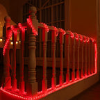 Brizled Rope Lights Outdoor, 18ft 216 LED Red Christmas Rope Lights Connectable, 120V Plugin Red Christmas Light Waterproof Clear Tube Lighting Indoor for Xmas Patio Garden Party Home Decorations