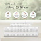 Linen Market Double-Brushed Patterned Microfiber Full Sheet Set 4 Piece – Oeko-TEX Certified Ultra Soft & Wrinkle-Free - 16" Deep Pocket Sheets - Easy Care Full Size - Stippled Light Gray