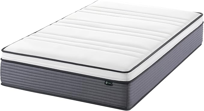 ZINUS 12 Inch True Support Hybrid Mattress [New Version], Twin, Fiberglass Free, Medium Feel, Motion Isolation, Certified Safe Foams & Fabric, Mattress in A Box