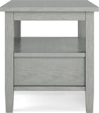 SIMPLIHOME Warm Shaker SOLID WOOD 20 Inch Wide Rectangle Transitional End Side Table in Fog Grey, For the Living Room and Bedroom