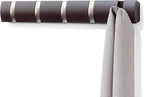 Umbra Flip Wall-Mounted Coat Rack with 5 Hooks – Modern, Space-Saving Storage for Hats, Jackets, Bags, Entryway, Mudroom, Closet, Bathroom, Bedroom – Espresso/Nickel