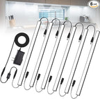 6 Pcs 12 Inch Under Cabinet Lighting Plug-in, Black Shell, Cold White 6000K, Dimmable LED Cabinet Lights with Memory Function, Linkable LED Under Counter Lights for Kitchen, Shelf, Workbench, Cupboard