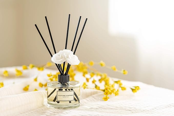 CULTURE & NATURE Reed Diffuser Set 6.7oz (200ml) Eucalyptus Pine Scented Diffuser with Sticks Home Fragrance Reed Diffuser for Bathroom Shelf Decor