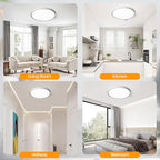TALOYA Ceiling Light,4 Pack,12 Inch,20W,5 Color Selectable White Flush Mount Ceiling Light for Bedroom,Kitchen,Living Room,Hallway,Laundry
