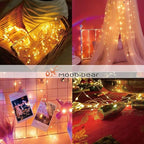 Moobibear Waterproof Fairy String Lights Plug in with 24 Keys Remote, 33ft 100LEDs Warm White Dimmable Starry Copper Wire Light for Indoor & Outdoor Wedding Birthday Valentines Day Decor