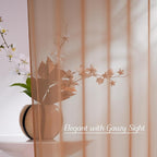 NICETOWN Voile Sheer Terracotta Curtains 96 inches Long 2 Panels Set, Grommet Casual Window Treatments with Light Filtering Airy & Elegant for Bedroom/Living Room, W54 x L96