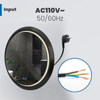 Round LED Bathroom Mirror with Lights, Front Lit Makeup Mirror, Anti-Fog, 3 Colors and Dimmable Light, 36 Inchs Black