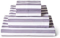 Mellanni King Sheets Set - 4 PC Iconic Collection Bedding - Hotel Luxury, Extra Soft, Cooling Bed Sheets - Wrinkle, Fade, Stain Resistant (King, Oxford Stripe Hazy Lilac)