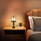 Tiffany Small Table Lamp 3-Way Color Temperatures Dragonfly Stained Glass Table Lamps for Living Room, Bedroom Bedside Nightstand Night Light Home Office Desk Lamp+LED Bulb,6X6X12.5Inch