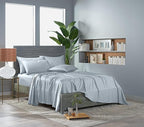 Pure Bamboo California King Sheets, Genuine 100% Organic Viscose Derived from Bamboo Bed Sheet Set, Soft & Cooling, Double Stitching, Lifetime Quality Promise (California King, Glacier)