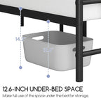 Yaheetech Classic Metal Platform Bed Frame Mattress Foundation with Victorian Style Iron-Art Headboard/Footboard/Under Bed Storage/No Box Spring Needed/King Size Black