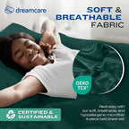DREAMCARE Full Size Sheets Set - 4 Pcs Cooling Bed Sheets with Up to 15" Deep Pockets - Soft, Long-Lasting 100% Brushed Polyester with Side Pocket (Emerald Green)