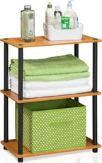 Furinno Shelves Industrial Multipurpose Side Table, Marble White