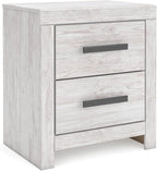 Signature Design by Ashley Cayboni Vintage 2 Drawer Nightstand with Safety Stop for Bedroom, 24.37" Tall, White