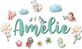 Custom Nursery Name Sign with Themed Decor Kit | Personalized Wooden Wall Art for Baby, Kids Room | Space, Jungle, Circus, Under the Sea, Woodland, Rainbow (30", Fairy Garden)