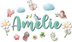 Custom Nursery Name Sign with Themed Decor Kit | Personalized Wooden Wall Art for Baby, Kids Room | Space, Jungle, Circus, Under the Sea, Woodland, Rainbow (20", Fairy Garden)