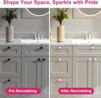 POZEAN Crystal Cabinet Knobs 12Pack, 1.57inch Dresser Knobs for Cabinet, Drawer with Two Different Sizes Screws, Diamond Glass Pulls Handles (40mm, 12Pack, Pink-Silver)