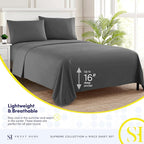 California King Sheet Sets - Breathable Luxury Sheets with Full Elastic & Secure Corner Straps Built In - 1800 Supreme Collection Cal King Deep Pocket Bedding Set, Sheet Set, California King, Gray