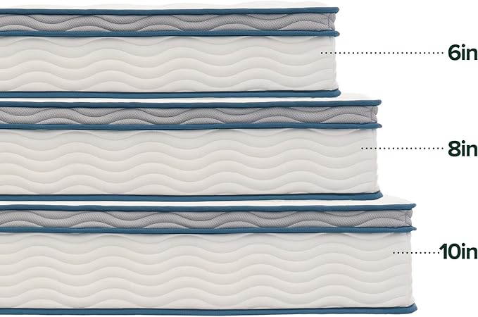 ZINUS 6 Inch Spring Sensation Hybrid Mattress [New Version], Medium Firm Feel, Fiberglass Free, Youth and Guest Bedroom, Mattress in A Box, Twin