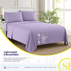 Twin Sheets - Breathable Luxury Sheets with Full Elastic & Secure Corner Straps Built In - 1800 Supreme Collection Extra Soft Deep Pocket Bedding Set, Sheet Set, Twin, Lavender