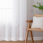 Chyhomenyc Sheer White Curtains 90 inches Long 2 Panels, Light Filtering Soft Airy Solid Elegant Voile Window Treatment Drapes for Bedroom Living Room Wedding Party Decor, 42 Wx90 L Inches