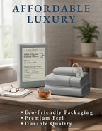 LANE LINEN 100% Organic Cotton Sheets Twin Size, Soft & Comfy Mercerized Fully Elasticized Naturally Temperature Regulating Sustainably Produced Luxury Hotel Quality Cotton Twin Sheet Set- Silver