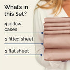 Full 6 Piece Sheet Set - Comfy Breathable & Cooling - Ultra Soft Hotel Luxury Bedding Set with 8-16 Inch Deep Pockets - 1 Flat & 1 Fitted Sheet & 4 Pillowcases - Cozy, Wrinkle Free & Easy Care - Mauve