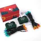 Battery Operated Christmas Lights 2 Pack 18 Feet 50 LED Clear Mini String Lights with 8 Modes Waterproof Tree Lights for Xmas Outdoor Indoor Holiday Party Garden Decor, Multicolor